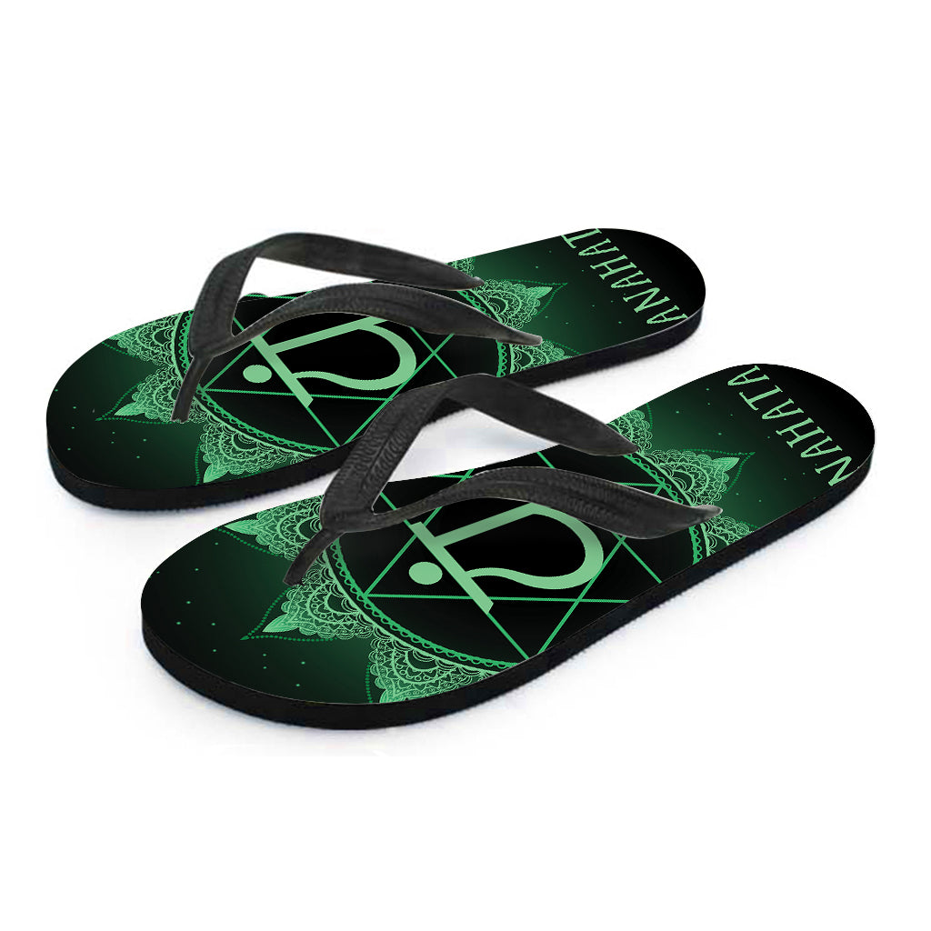 Anahata Chakra Symbol Print Flip Flops
