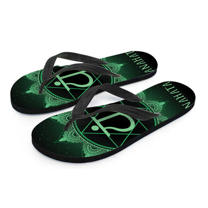 Anahata Chakra Symbol Print Flip Flops