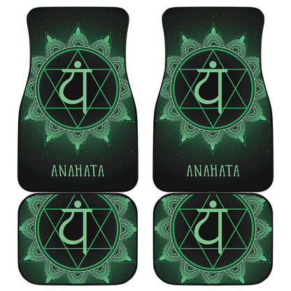 Anahata Chakra Symbol Print Front and Back Car Floor Mats