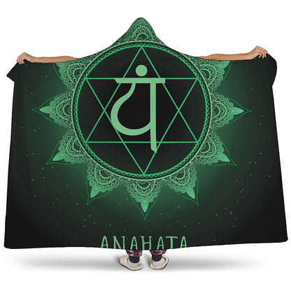 Anahata Chakra Symbol Print Hooded Blanket