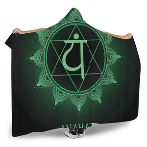 Anahata Chakra Symbol Print Hooded Blanket