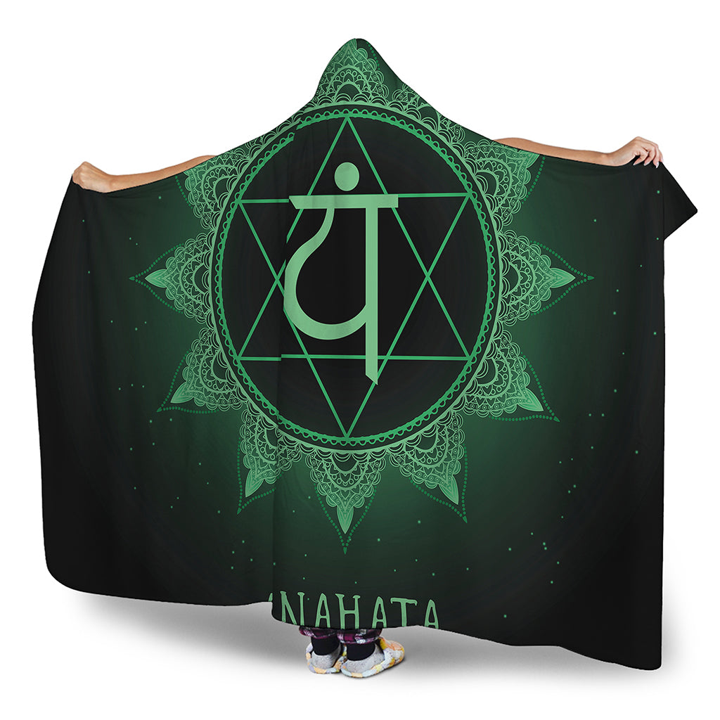 Anahata Chakra Symbol Print Hooded Blanket