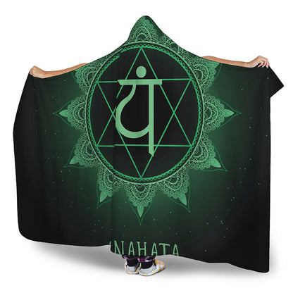 Anahata Chakra Symbol Print Hooded Blanket