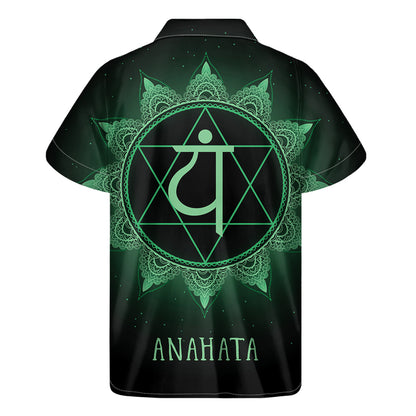 Anahata Chakra Symbol Print Men's Short Sleeve Shirt