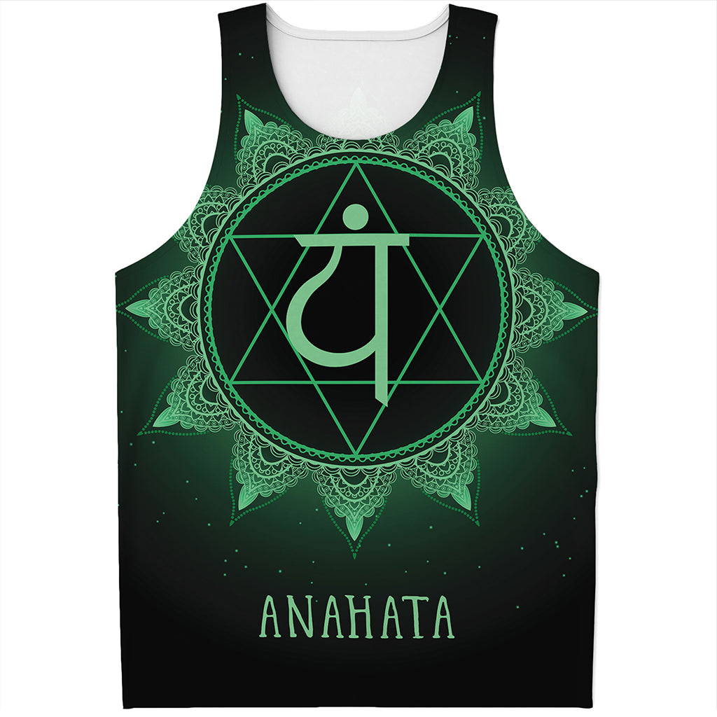 Anahata Chakra Symbol Print Men's Tank Top