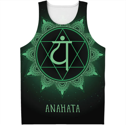 Anahata Chakra Symbol Print Men's Tank Top