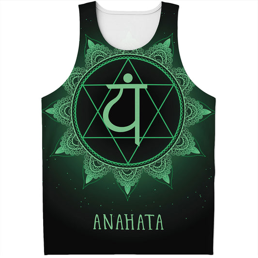 Anahata Chakra Symbol Print Men's Tank Top