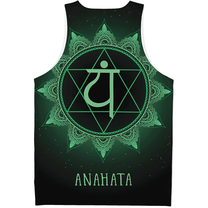 Anahata Chakra Symbol Print Men's Tank Top