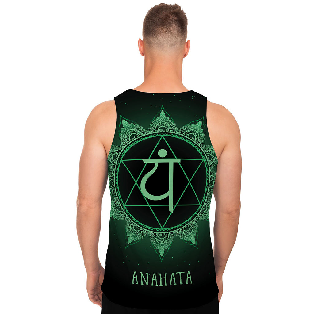 Anahata Chakra Symbol Print Men's Tank Top