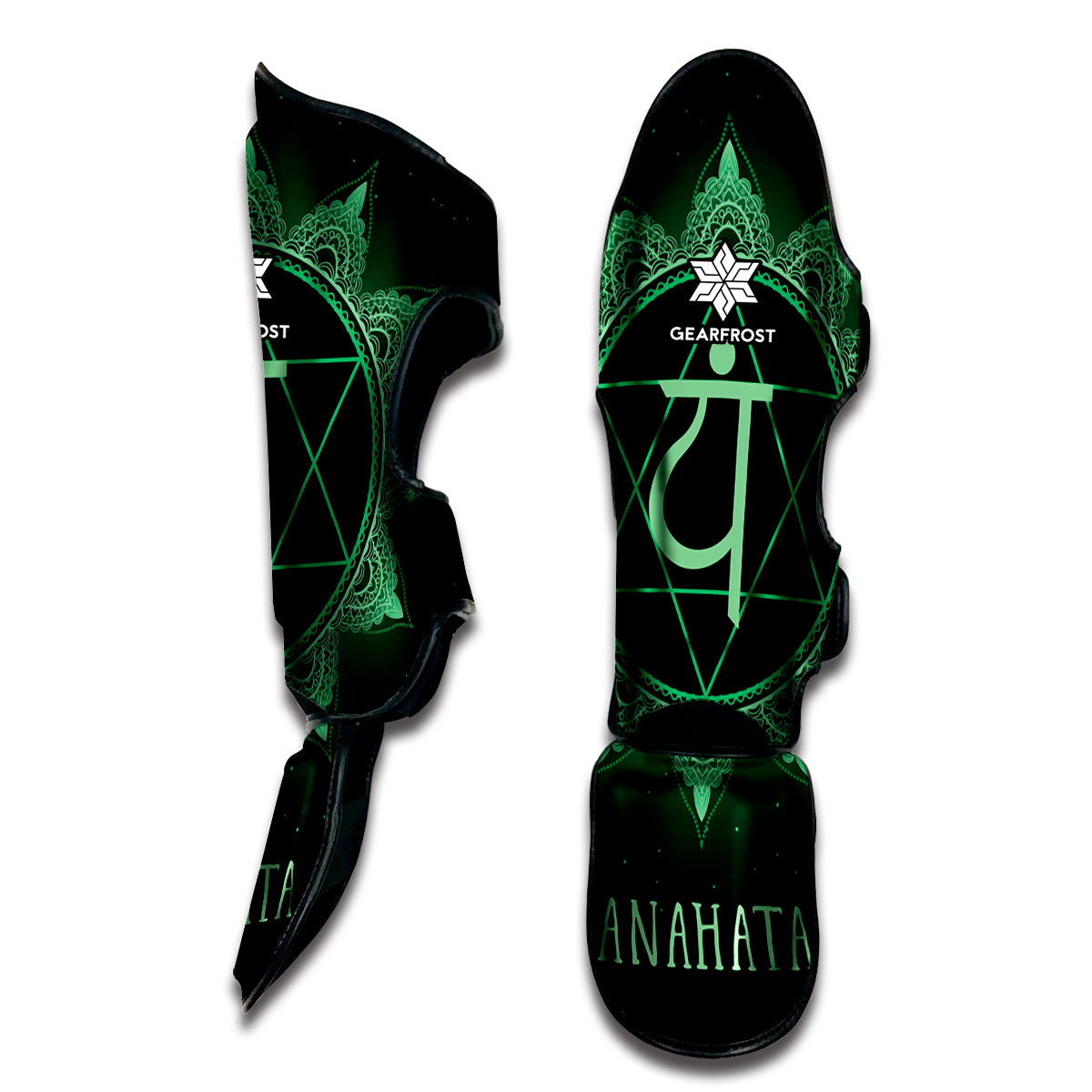 Anahata Chakra Symbol Print Muay Thai Shin Guard