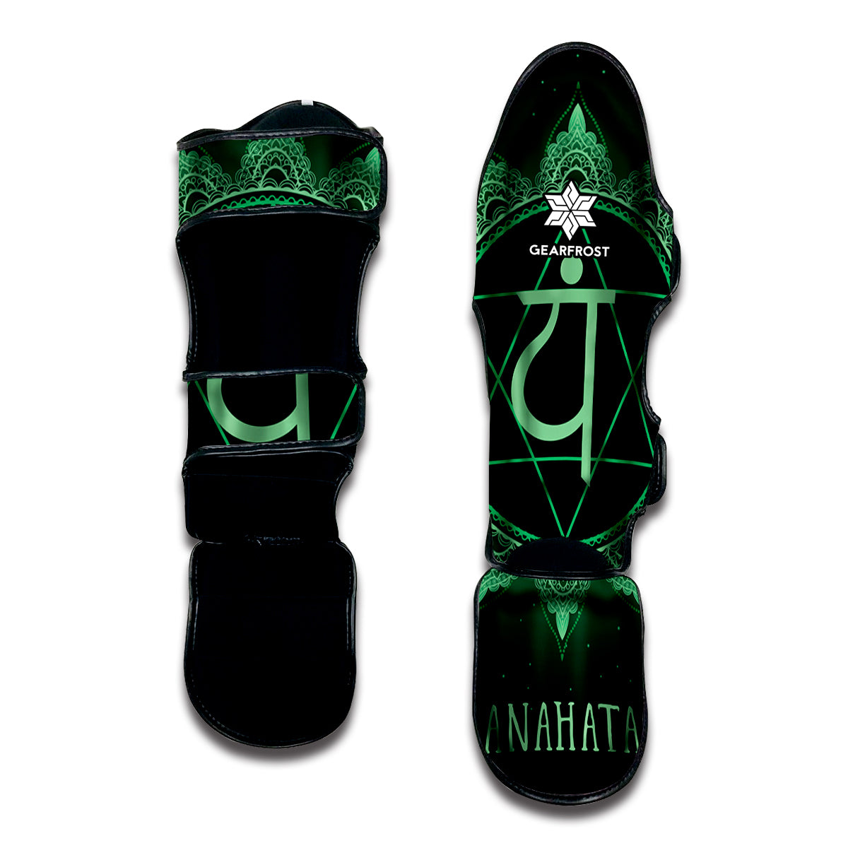 Anahata Chakra Symbol Print Muay Thai Shin Guard