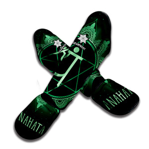 Anahata Chakra Symbol Print Muay Thai Shin Guard