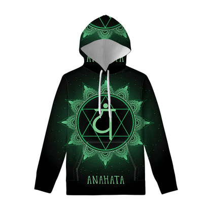 Anahata Chakra Symbol Print Pullover Hoodie