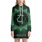 Anahata Chakra Symbol Print Pullover Hoodie Dress