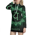 Anahata Chakra Symbol Print Pullover Hoodie Dress