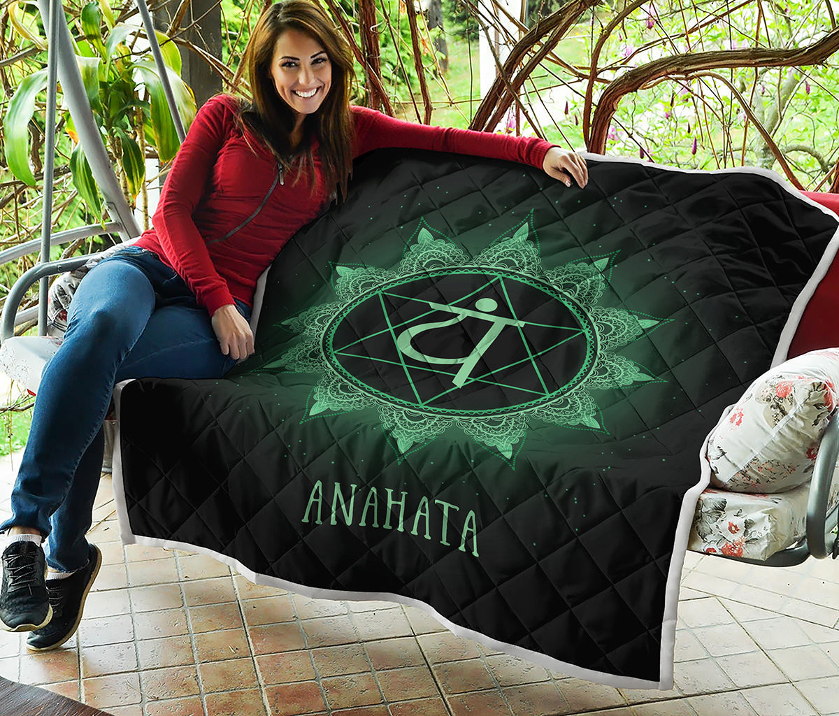 Anahata Chakra Symbol Print Quilt