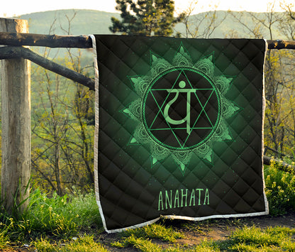 Anahata Chakra Symbol Print Quilt