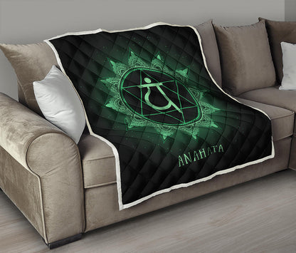 Anahata Chakra Symbol Print Quilt