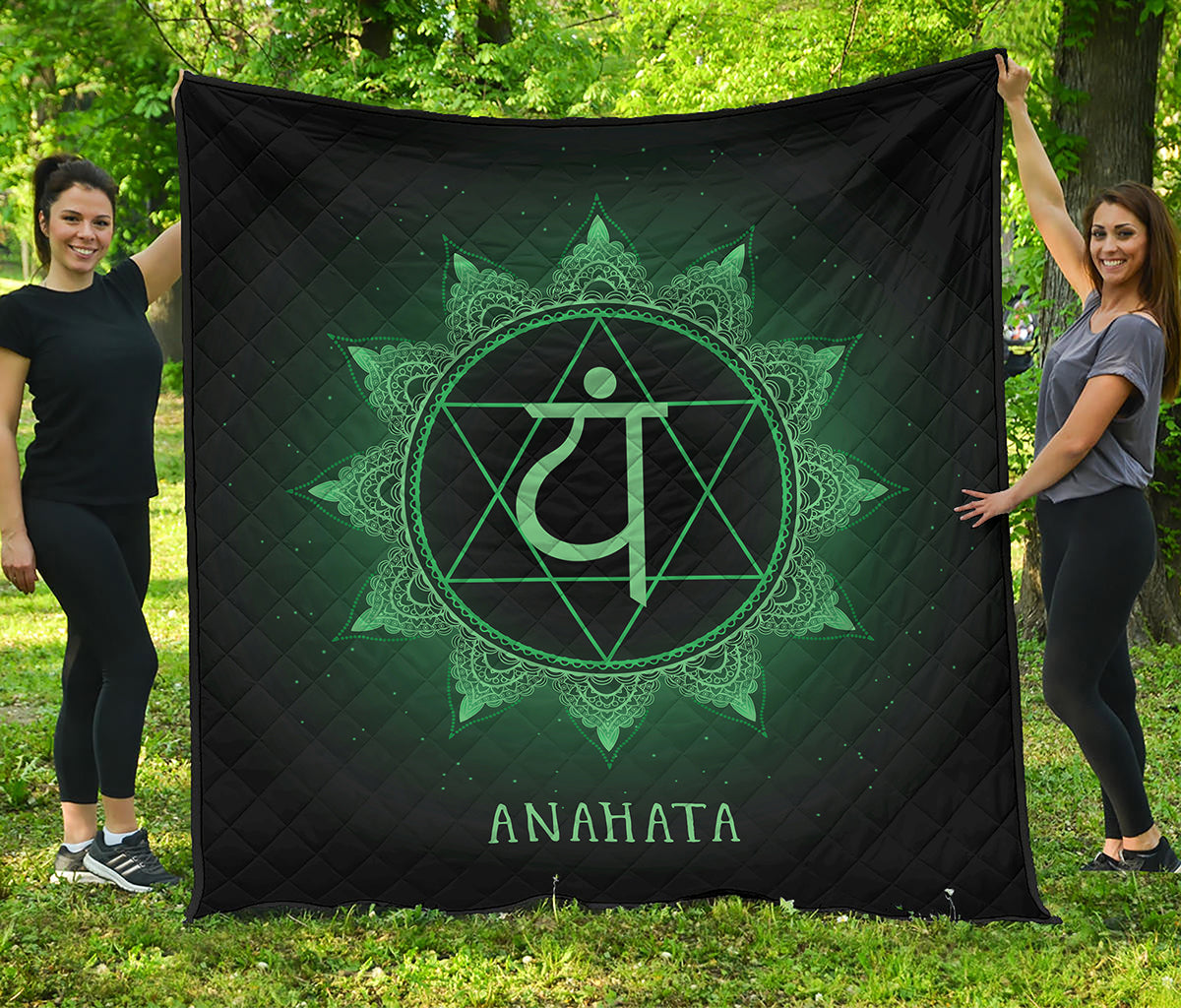 Anahata Chakra Symbol Print Quilt