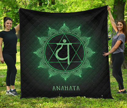 Anahata Chakra Symbol Print Quilt