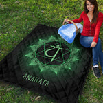 Anahata Chakra Symbol Print Quilt