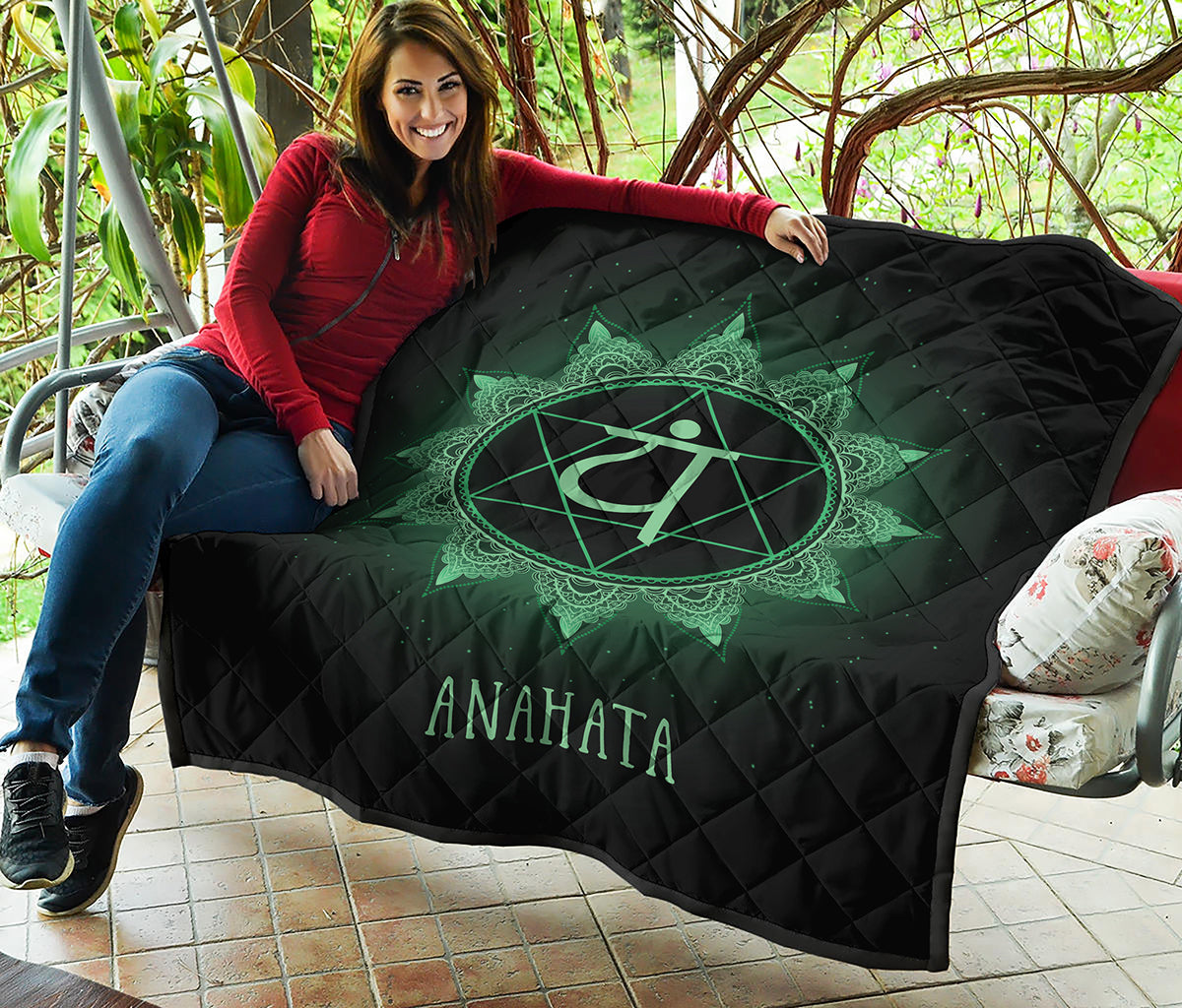 Anahata Chakra Symbol Print Quilt