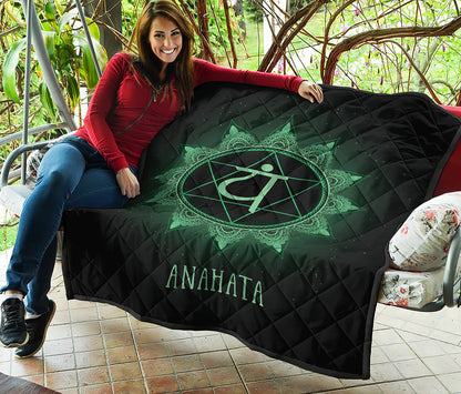 Anahata Chakra Symbol Print Quilt