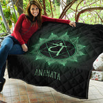 Anahata Chakra Symbol Print Quilt