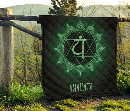Anahata Chakra Symbol Print Quilt