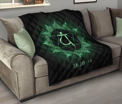 Anahata Chakra Symbol Print Quilt