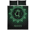 Anahata Chakra Symbol Print Quilt Bed Set