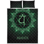 Anahata Chakra Symbol Print Quilt Bed Set