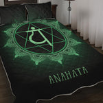 Anahata Chakra Symbol Print Quilt Bed Set