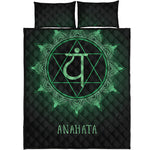 Anahata Chakra Symbol Print Quilt Bed Set