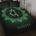 Anahata Chakra Symbol Print Quilt Bed Set