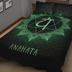 Anahata Chakra Symbol Print Quilt Bed Set