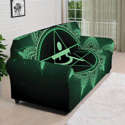 Anahata Chakra Symbol Print Sofa Cover