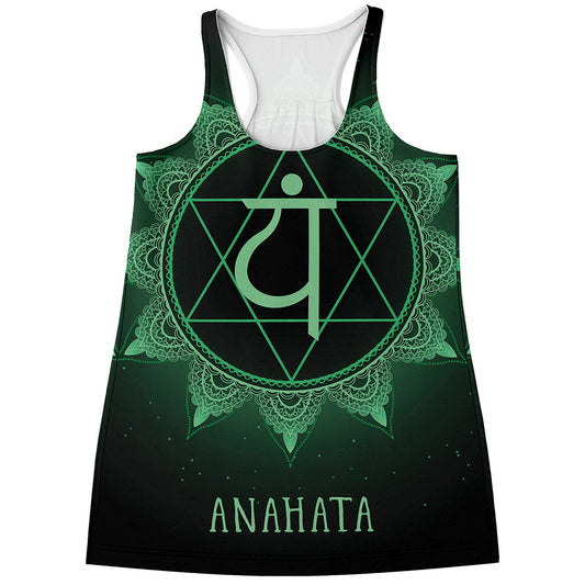 Anahata Chakra Symbol Print Women's Racerback Tank Top