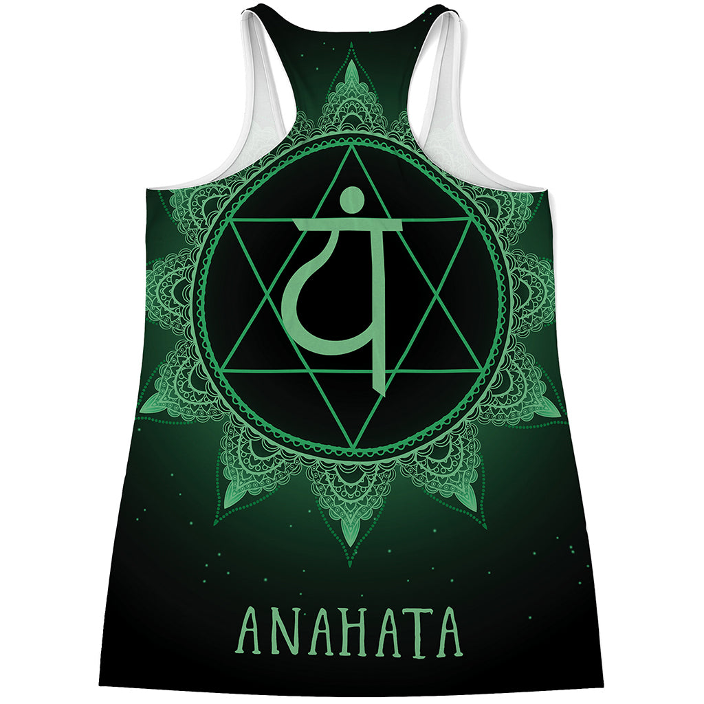 Anahata Chakra Symbol Print Women's Racerback Tank Top