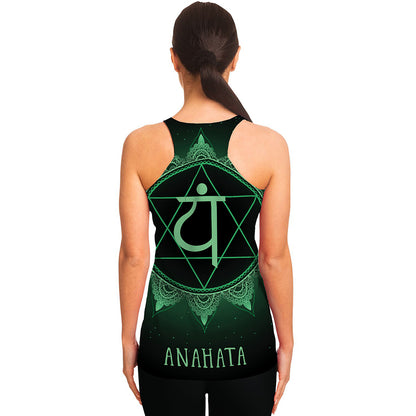 Anahata Chakra Symbol Print Women's Racerback Tank Top