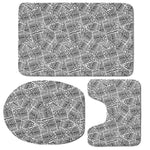 Ancient Aztec Tribal Pattern Print 3 Piece Bath Mat Set
