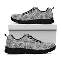 Ancient Aztec Tribal Pattern Print Black Running Shoes