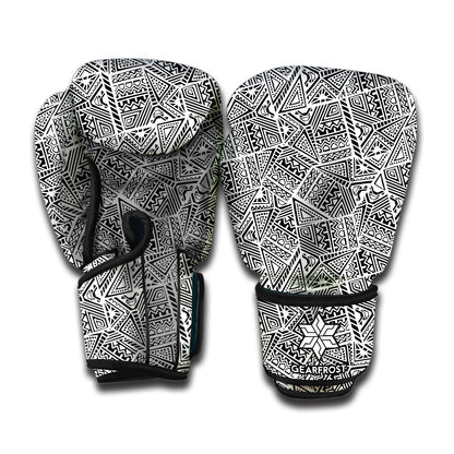 Ancient Aztec Tribal Pattern Print Boxing Gloves