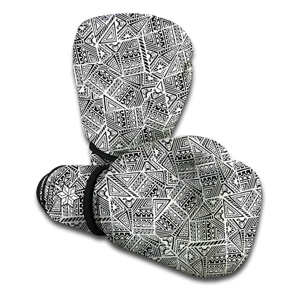 Ancient Aztec Tribal Pattern Print Boxing Gloves
