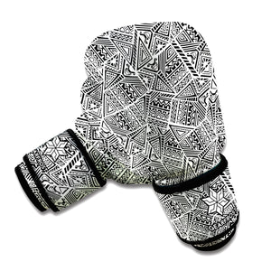 Ancient Aztec Tribal Pattern Print Boxing Gloves