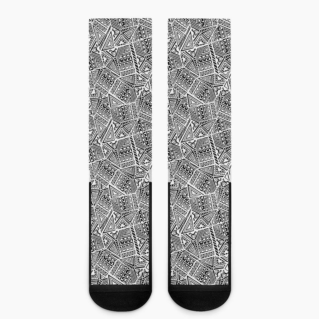 Ancient Aztec Tribal Pattern Print Crew Socks