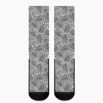 Ancient Aztec Tribal Pattern Print Crew Socks