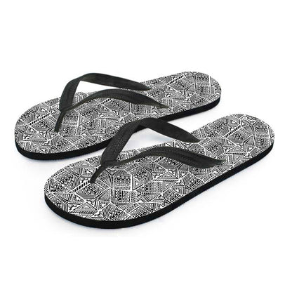 Ancient Aztec Tribal Pattern Print Flip Flops