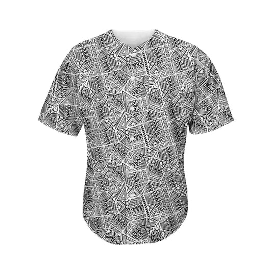 Ancient Aztec Tribal Pattern Print Men's Baseball Jersey