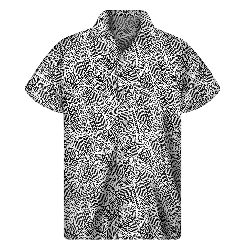 Ancient Aztec Tribal Pattern Print Men's Short Sleeve Shirt
